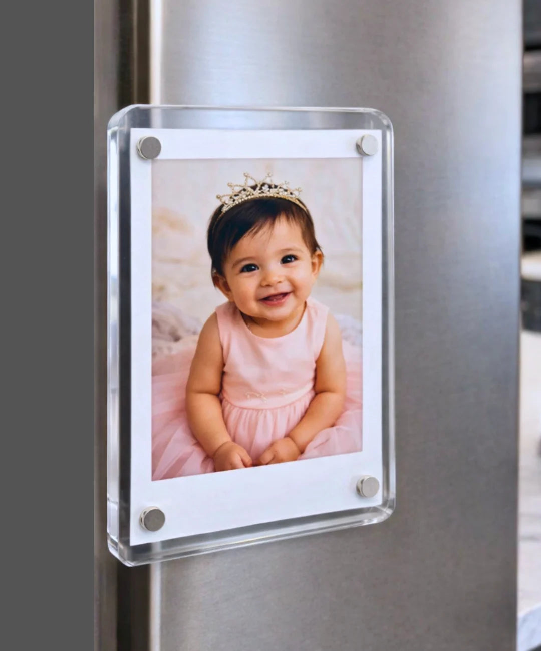 Customize 3×4 Inch Acrylic Photo Magnet with Stand | Premium Clear Personalized Photo Frame
