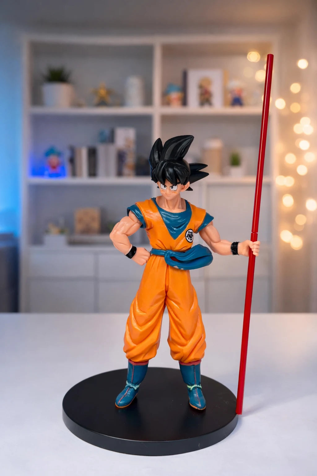 (20 cm) Dragon Ball Goku Standing Pose Action Figure with Power Staff | Anime Collectible Statue